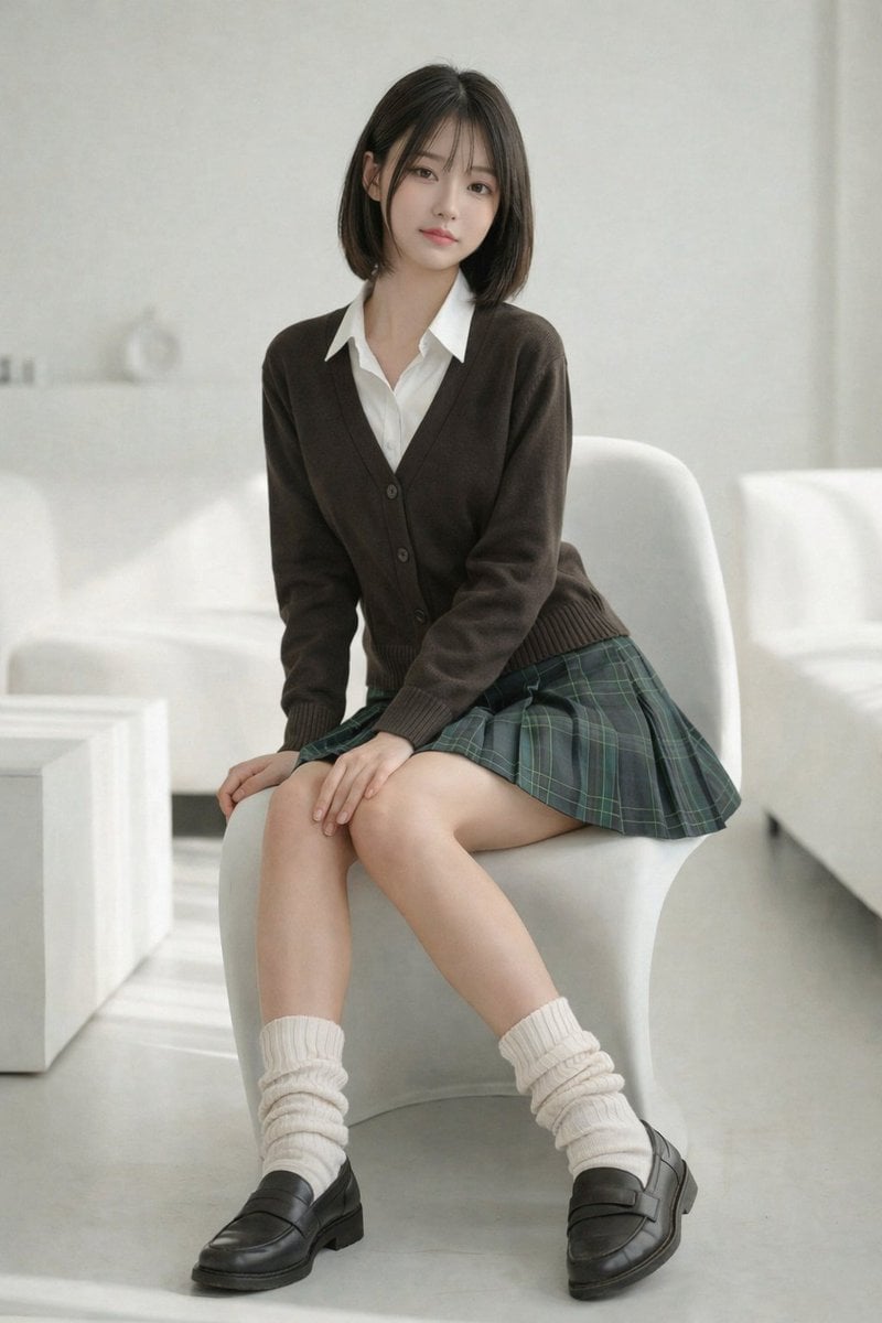 Photoreal Girl Wearing a Real-Fabric Anime Uniform(4)