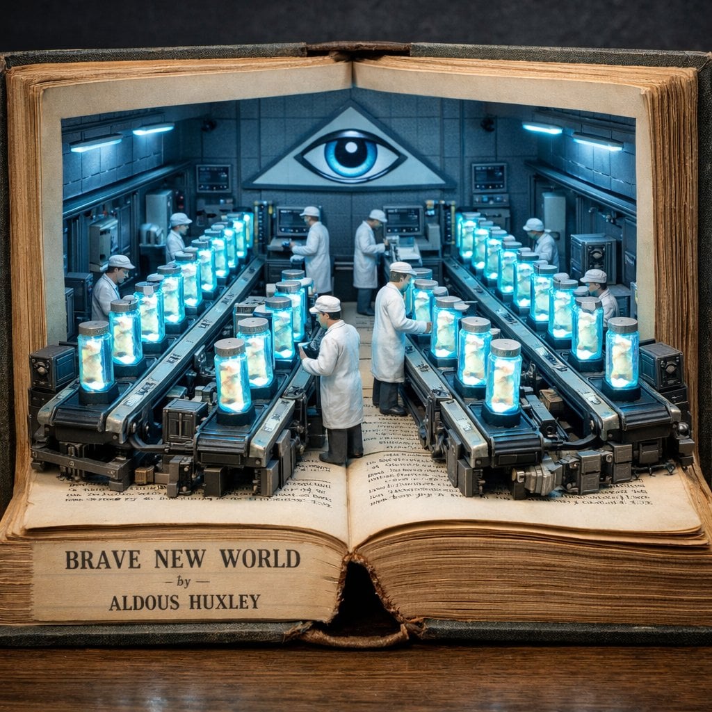 Photorealistic Brave New World Book Diorama