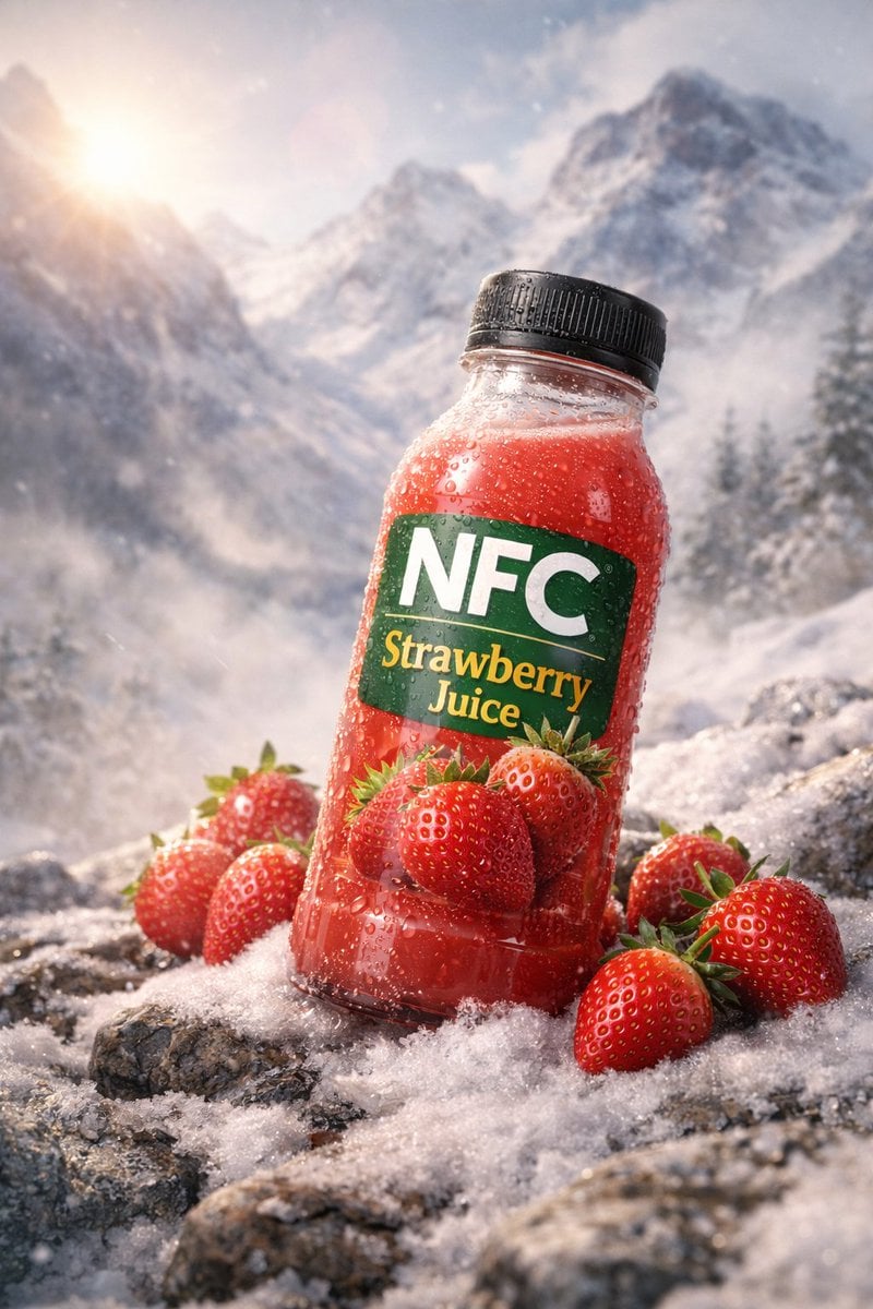 Photoreal NFC Juice Bottle Outdoor Ad Series(2)