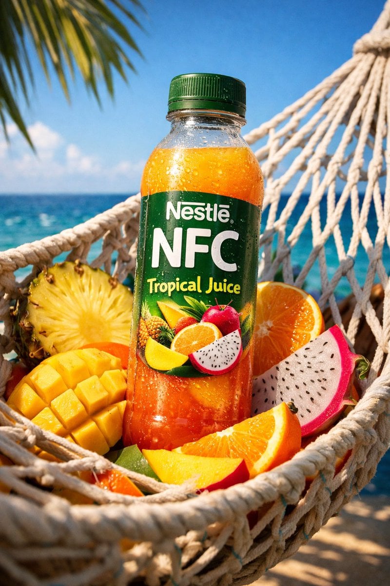 Photoreal NFC Juice Bottle Outdoor Ad Series(3)