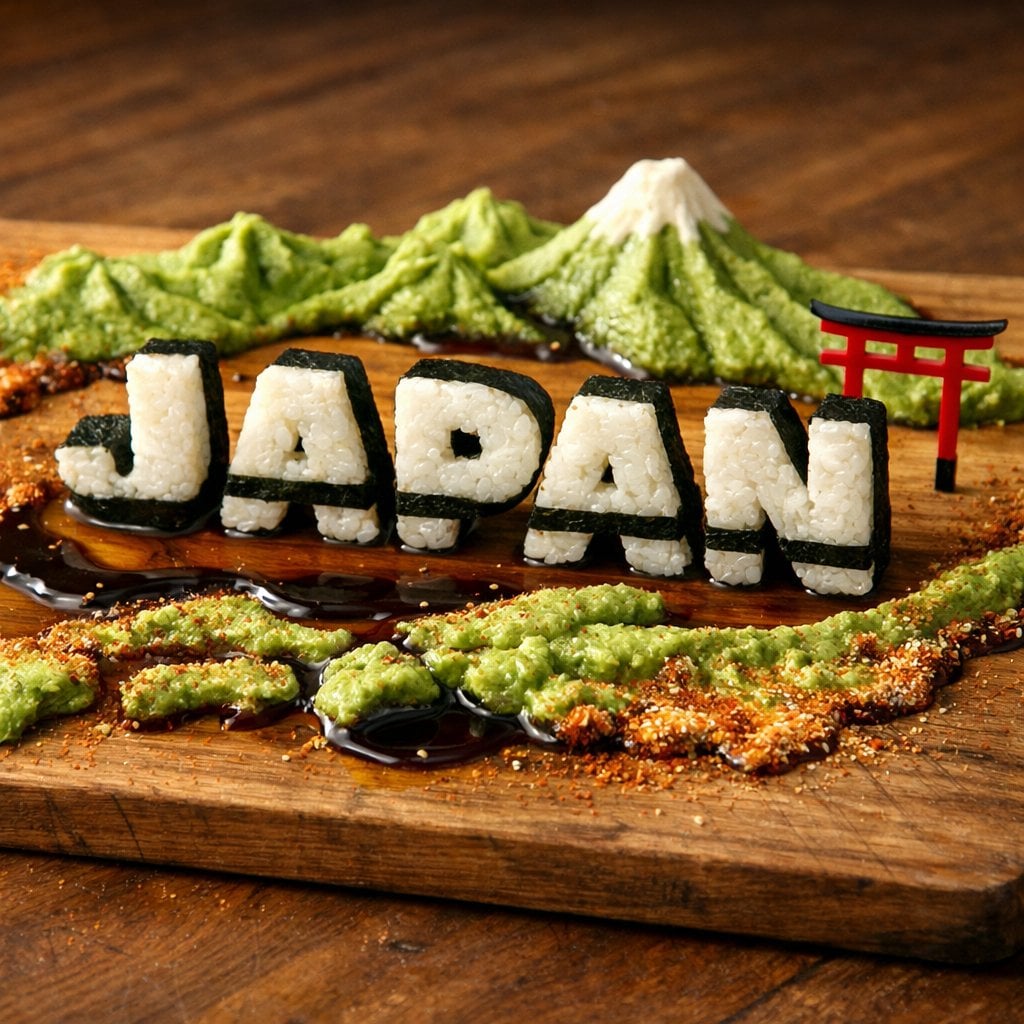 Edible Japan Sushi Map Charcuterie Board(2)