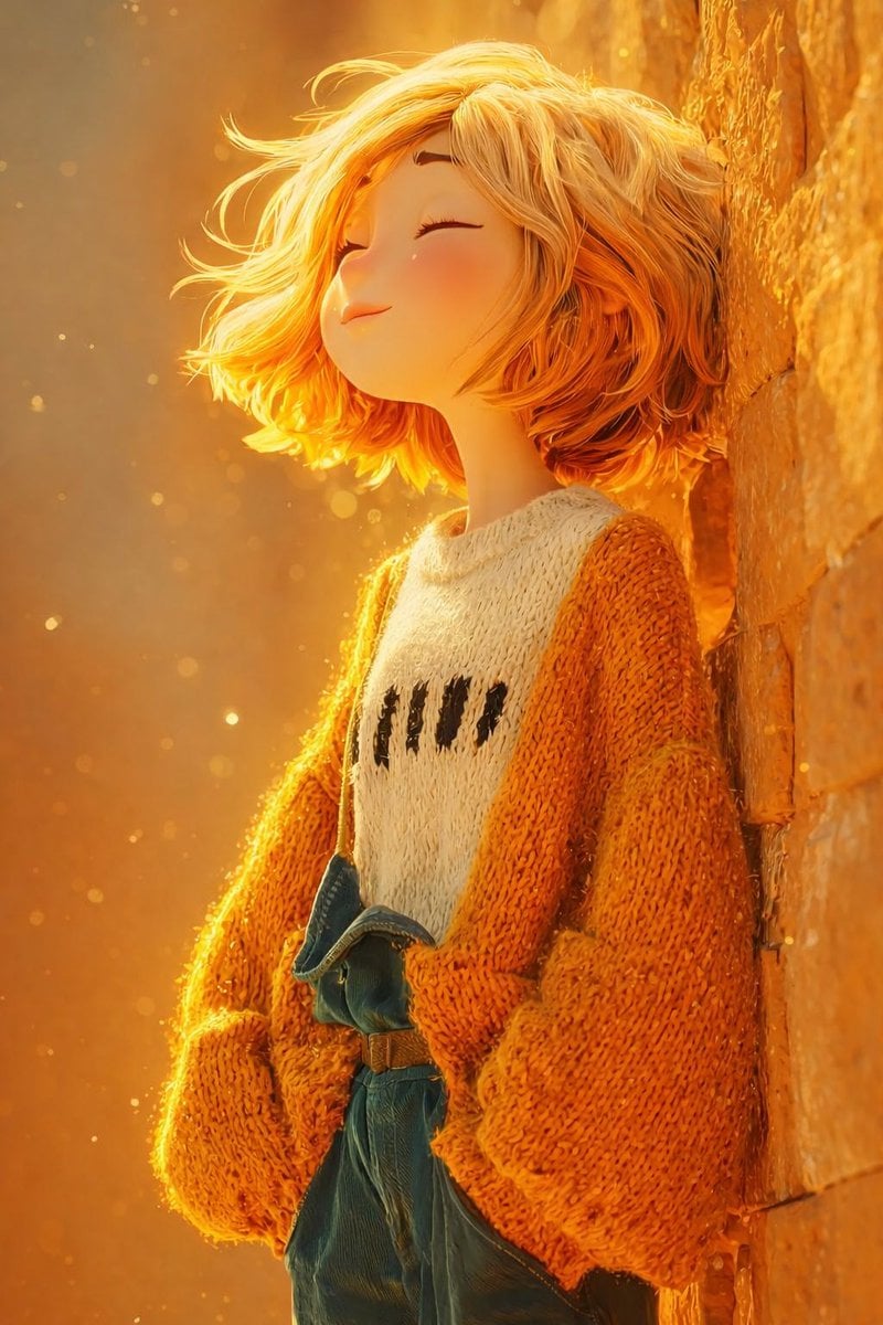 Golden Hour Whimsical 3D Village Background(2)