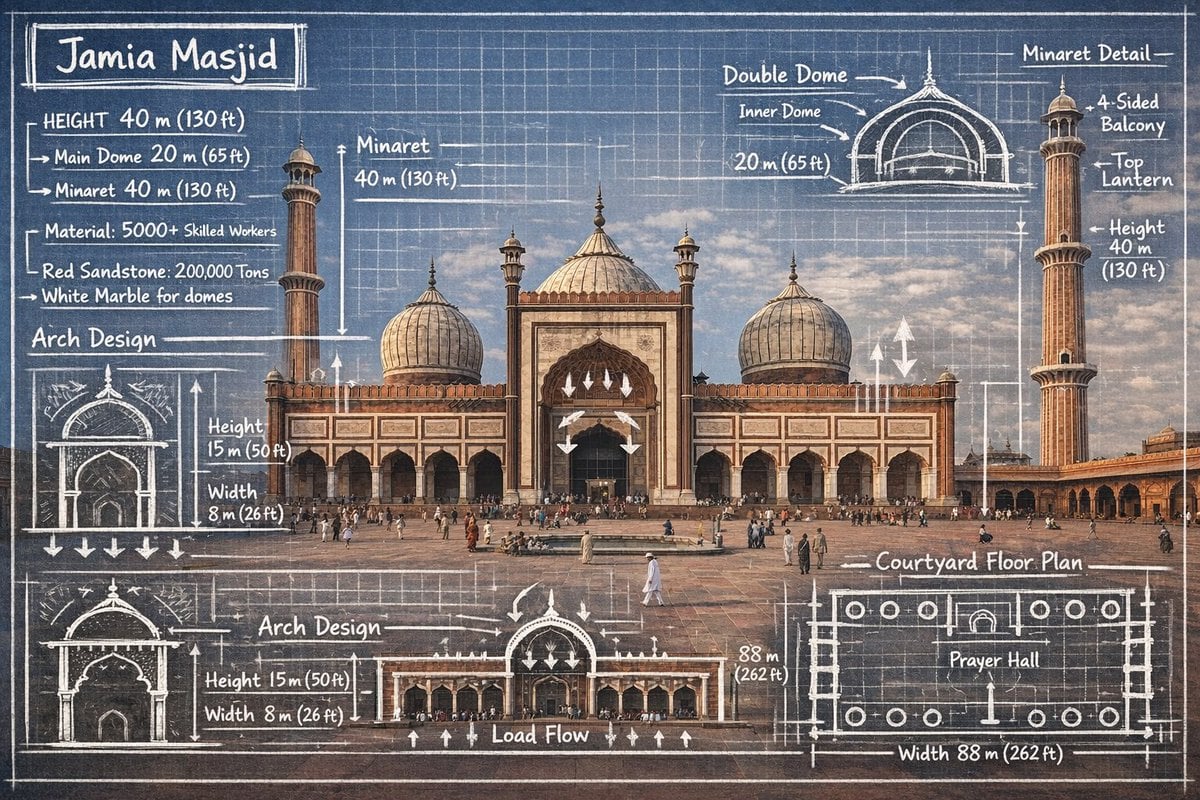 Landmark Photo with Blueprint-Style Engineering Annotations(2)