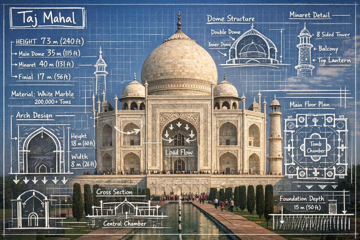 Landmark Photo with Blueprint-Style Engineering Annotations(3)