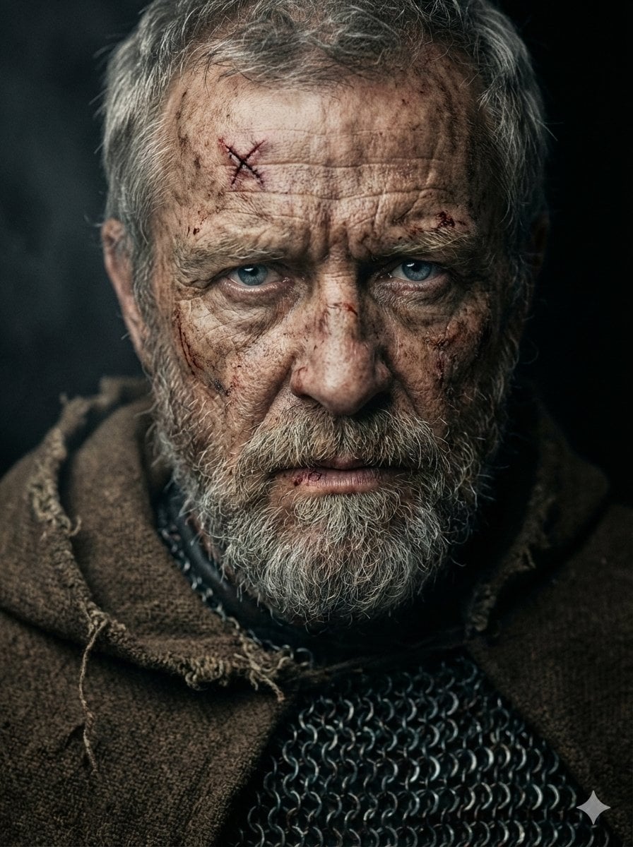 Elderly Medieval Warrior Cinematic Portrait