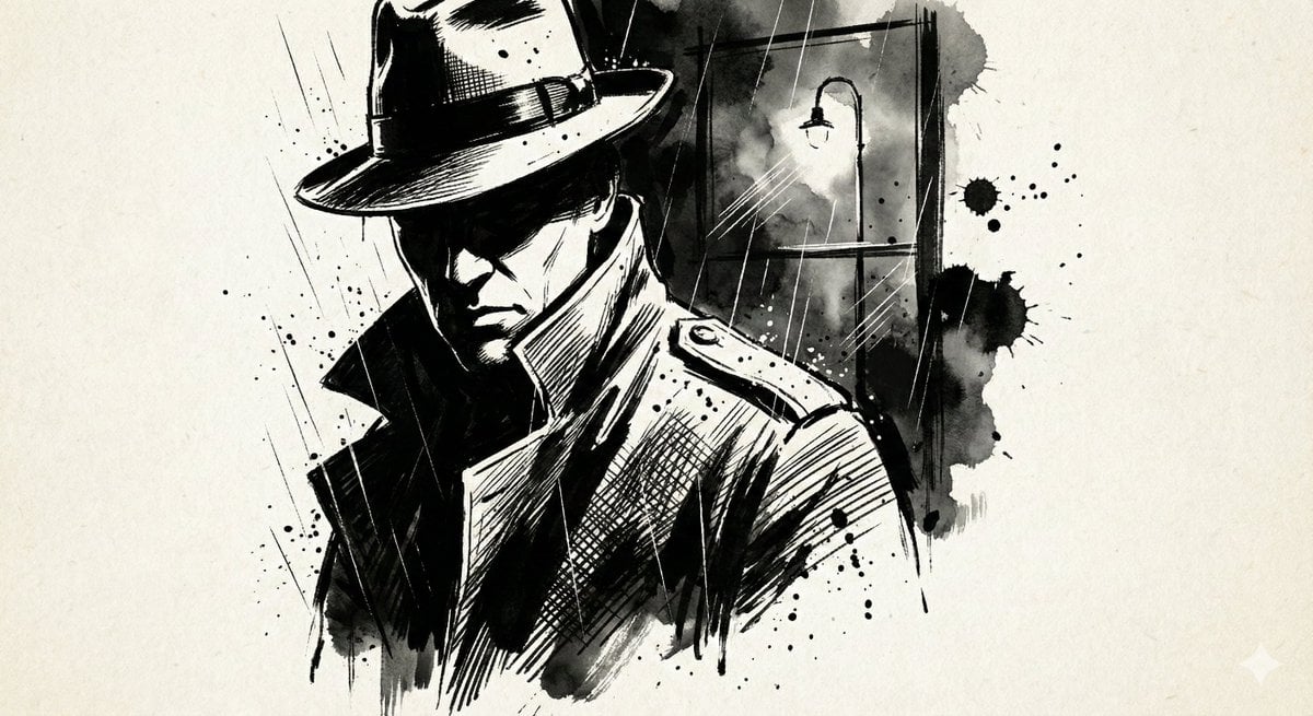 High-Contrast Ink Noir Portrait with Controlled Splatter(2)