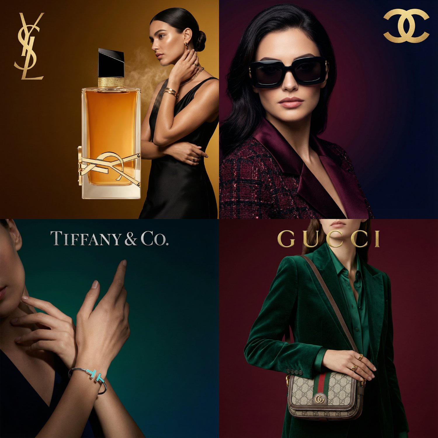 Luxury Editorial Product Poster with Model and Logo