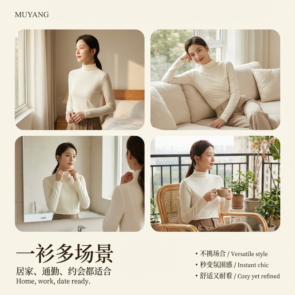 高端极简打底衫时尚产品海报(4)