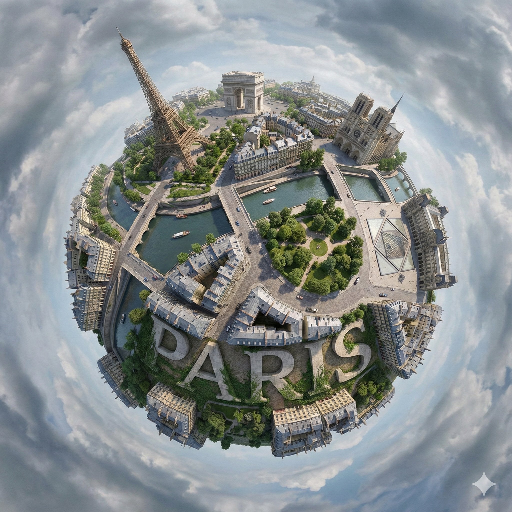 Tiny-Planet City Panorama with 3D Typography(2)