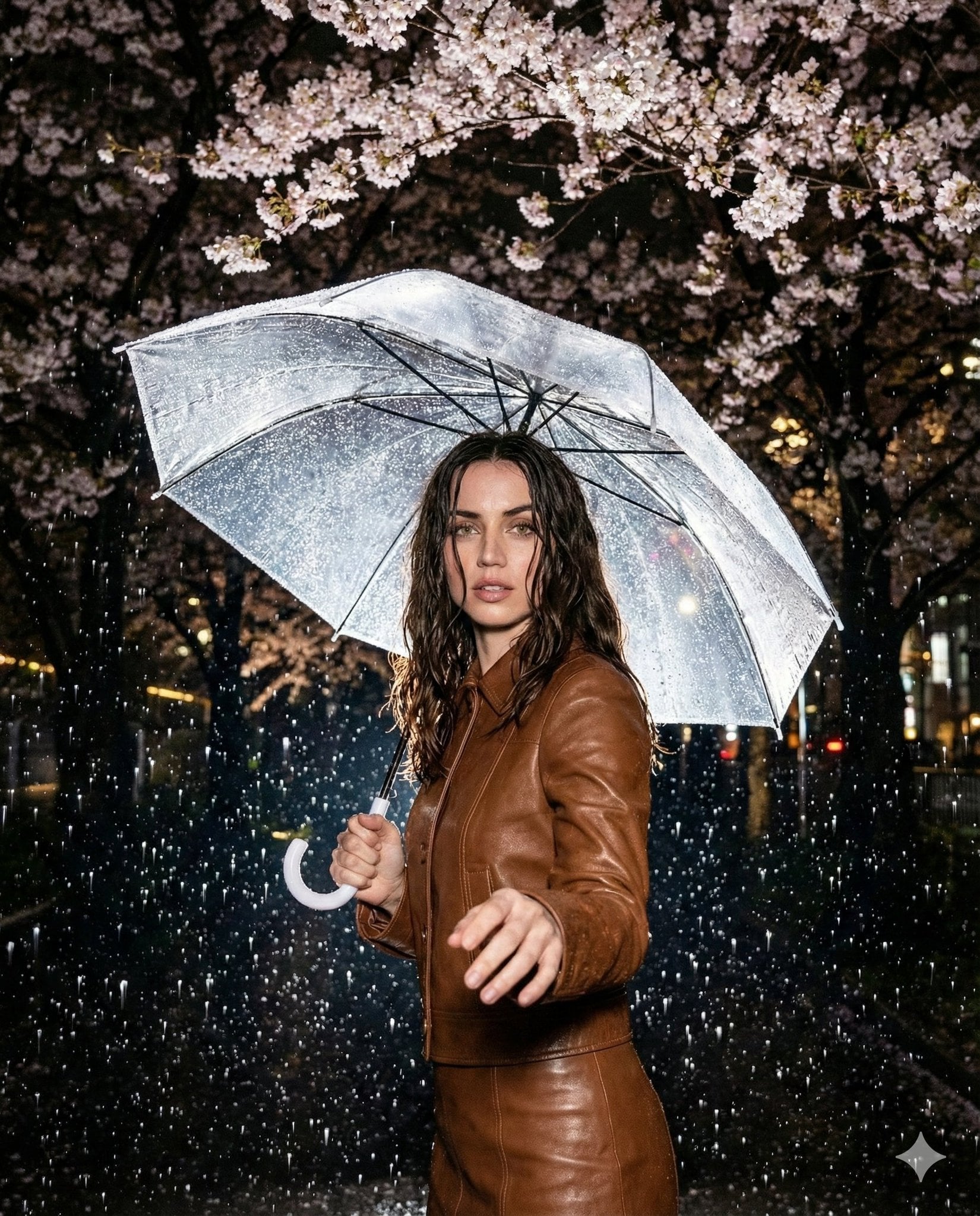 Night Flash Cherry Blossom Editorial Portrait (2)