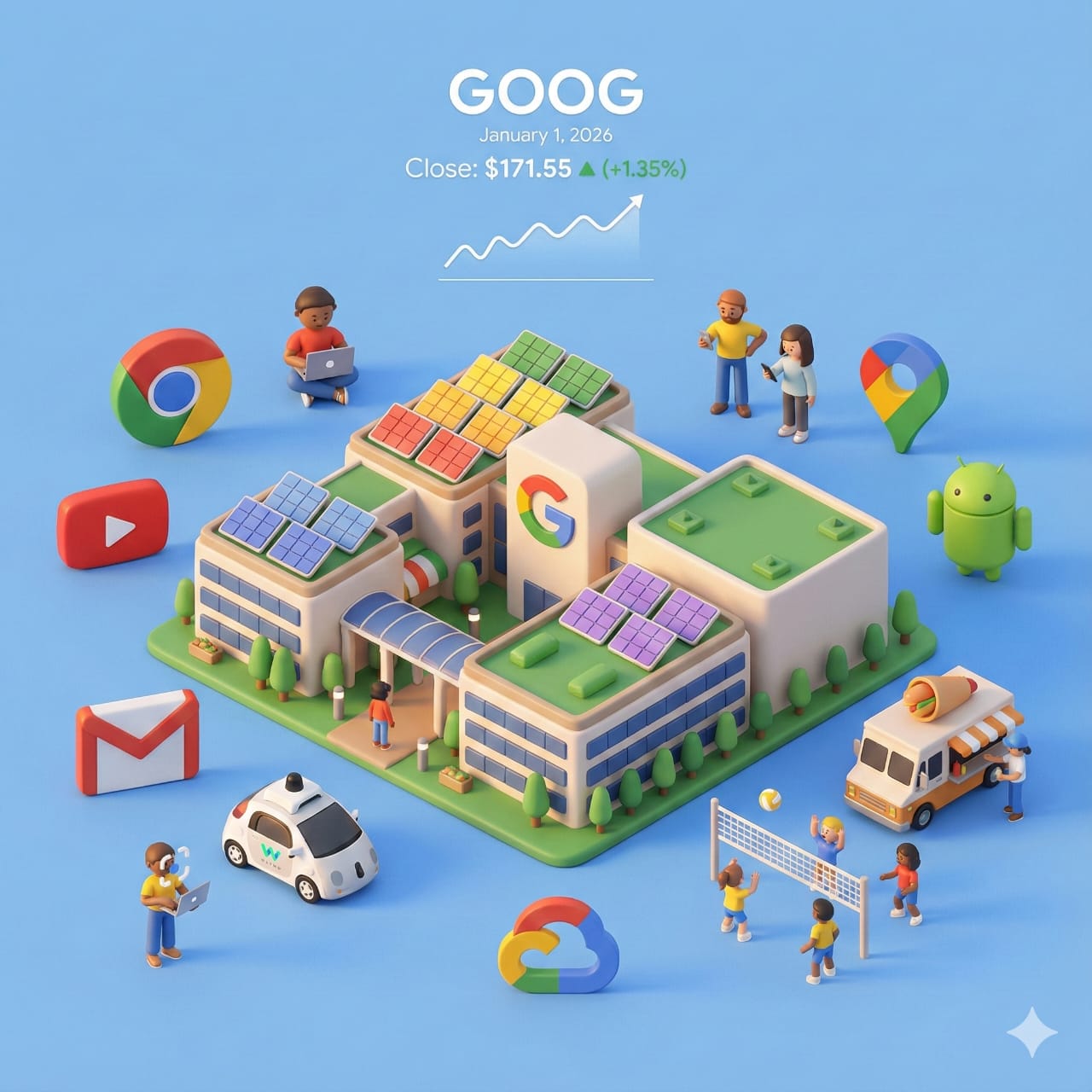 Miniature 3D Company Stock Scene