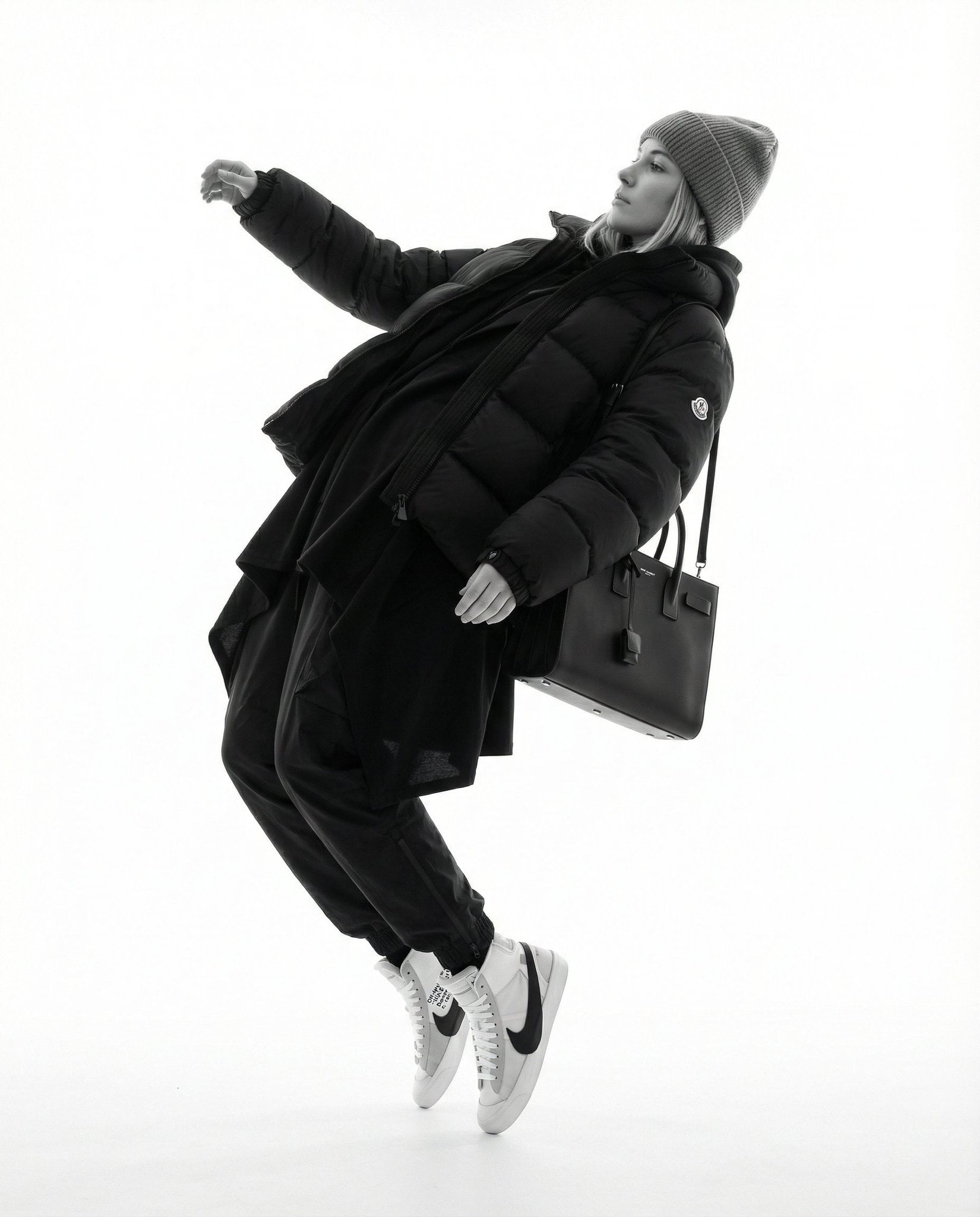 Monochrome Airborne Street Fashion Editorial (2)