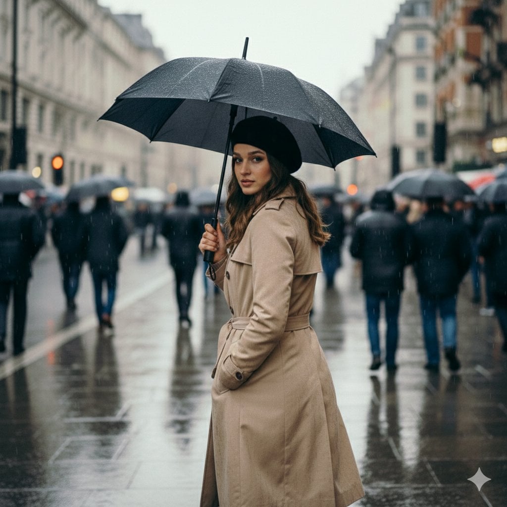 Cinematic Rainy Street Portrait with Umbrella (3)