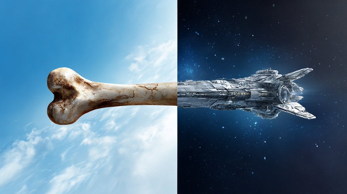 Photoreal Bone-to-Spacecraft Split Concept Art(2)
