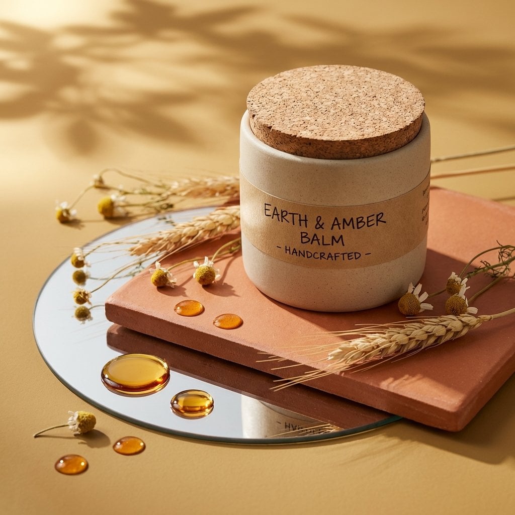 Luxury Product Shot on Mirror and Textured Slab
