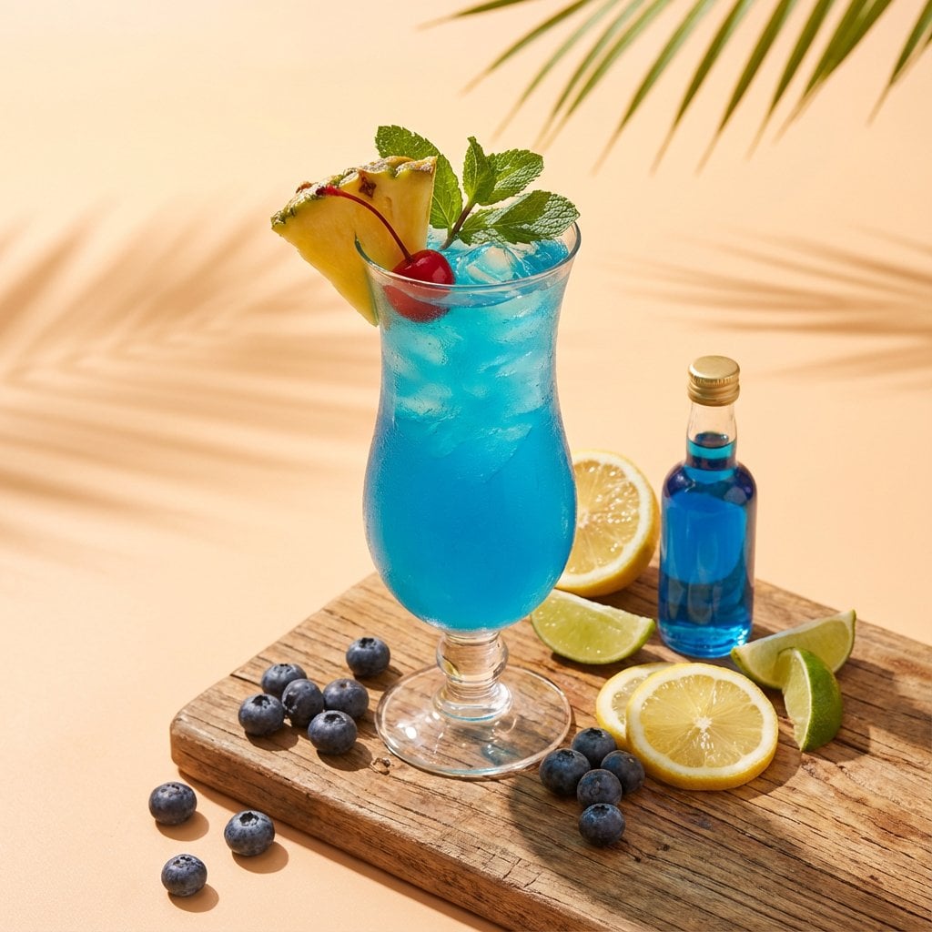 Cocktail Studio Photo with Palm Leaf Shadows (4)