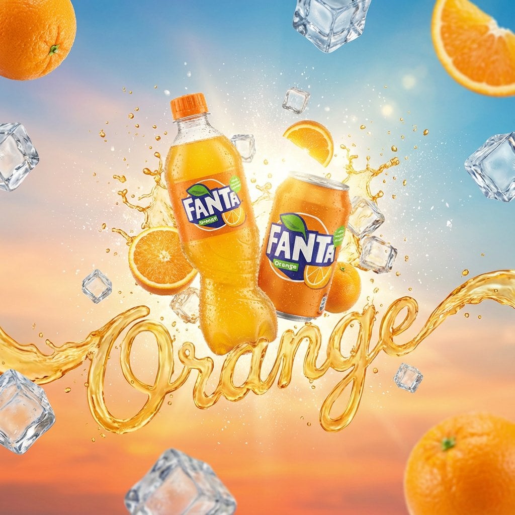 Floating Drink Can Ad with Liquid Typography(4)