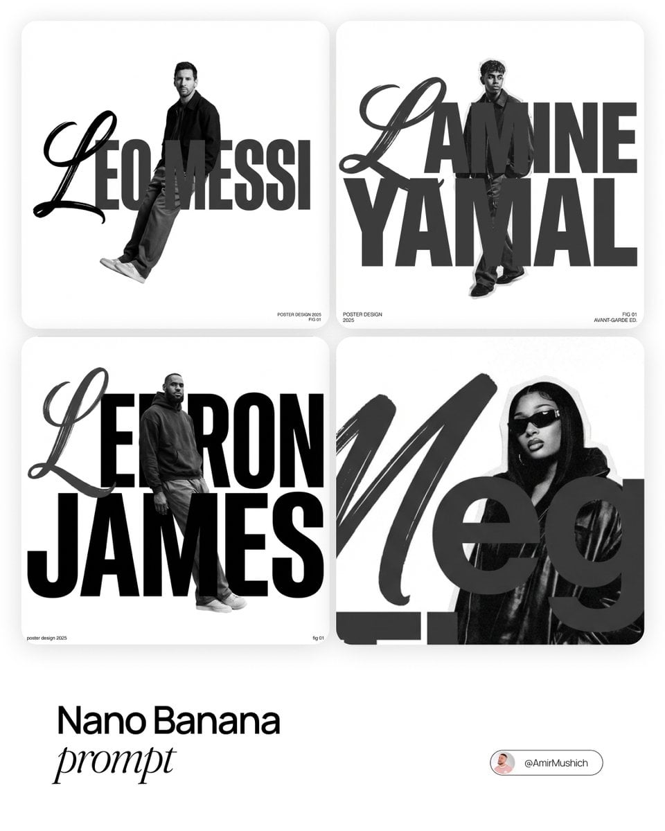 Monochrome Streetwear Name Portrait Poster