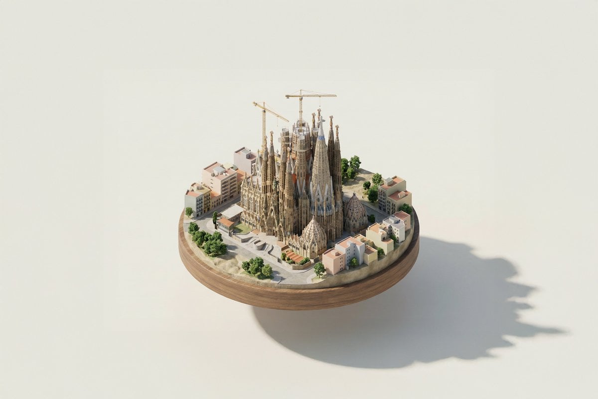 Miniature Landmark Isometric Diorama 3D Render(2)