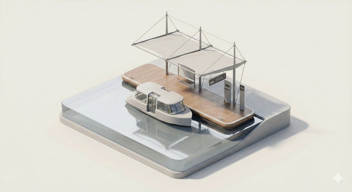 3D Isometric City Transport Stop Diorama