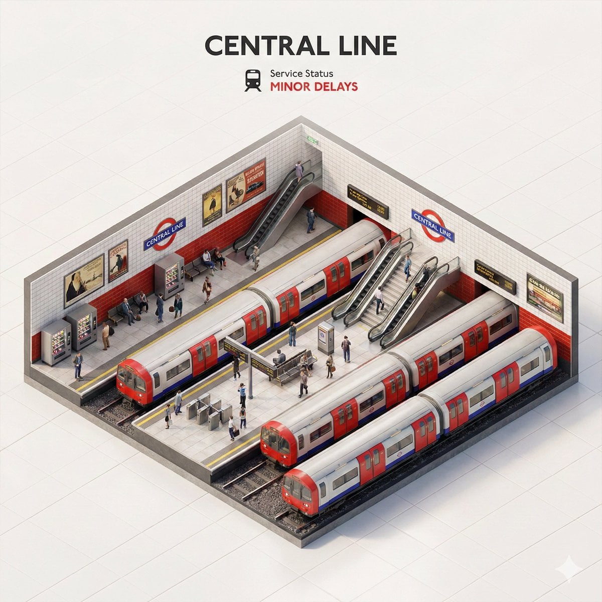 Subway Service Status 3D Infographic