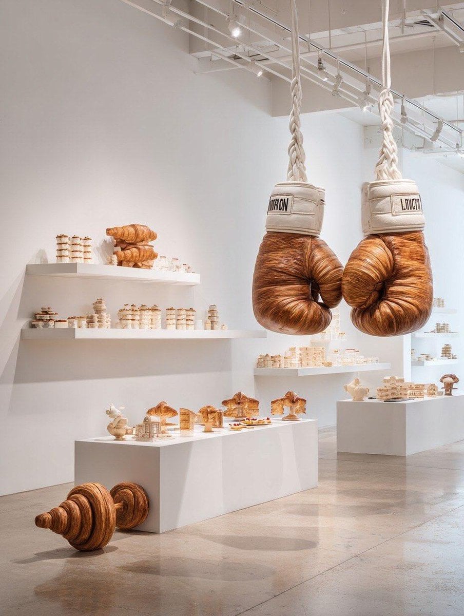 Croissant Sports Sculpture in a White Art Gallery (4)