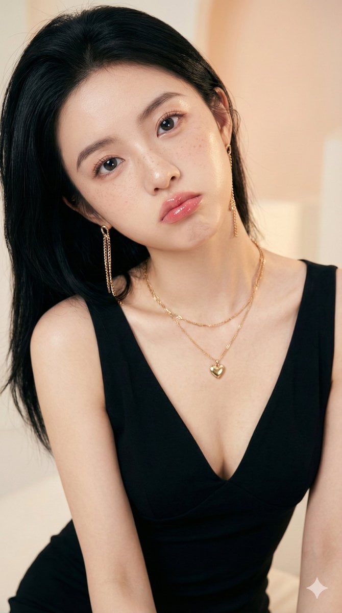 Soft Romantic Female Celebrity-Style Close-Up Portrait
