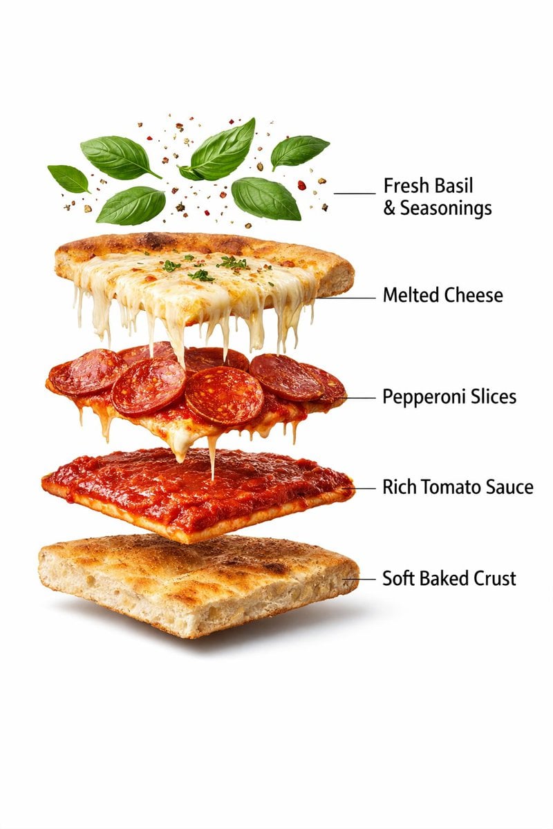 Pepperoni Pizza Slice with Melted Mozzarella