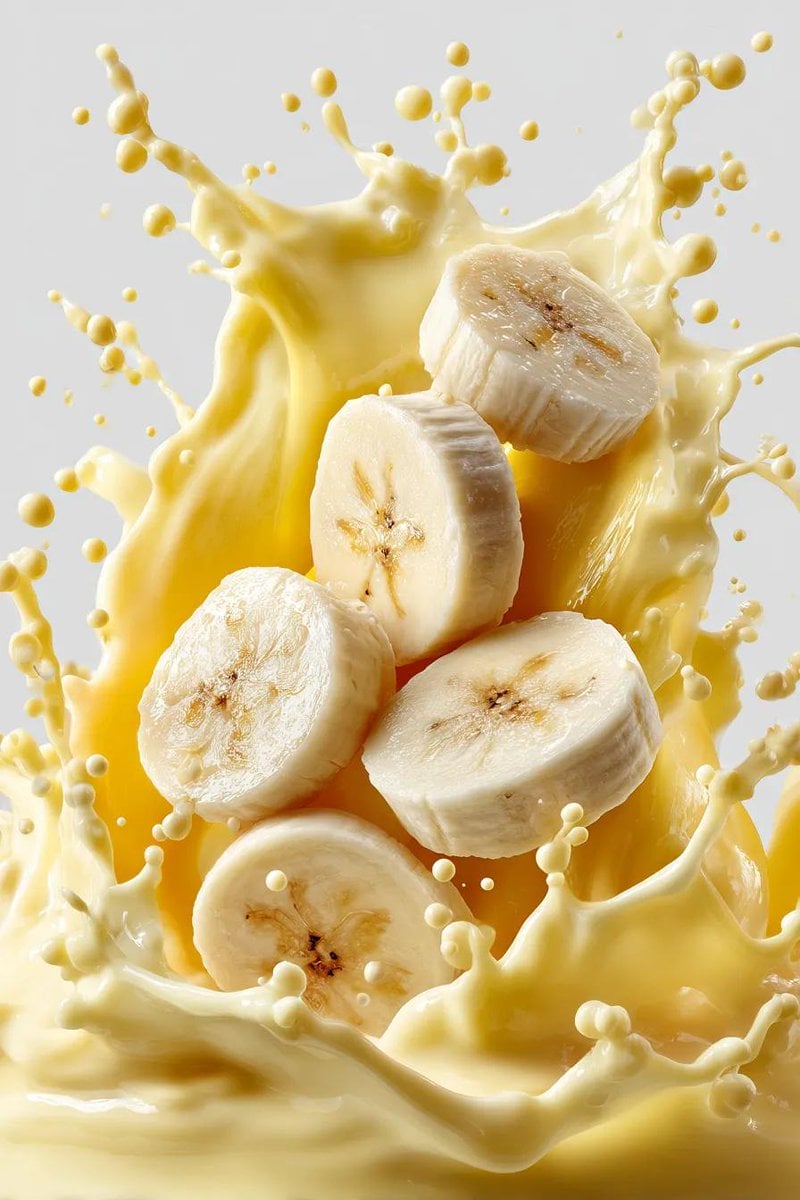 Orange Slices Falling Into Milk Splash