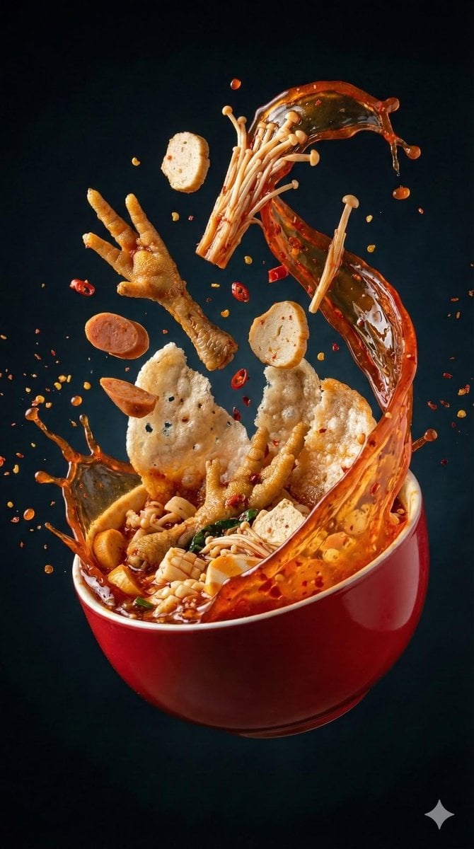 Seblak Kuah Bowl with Swirling Food Explosion(2)