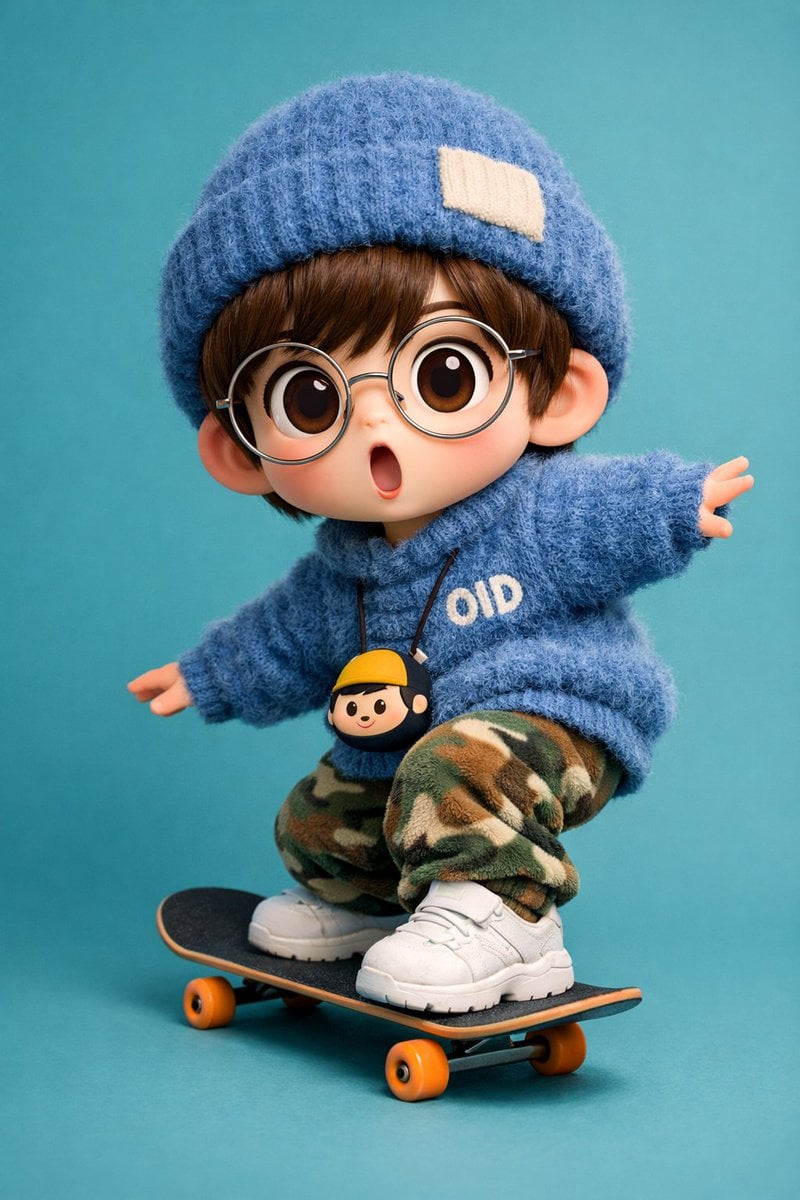 Cute Chibi Skateboarder Art Toy(2)