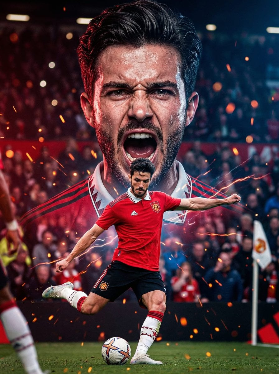 Cinematic Football Poster with Dual Player Action