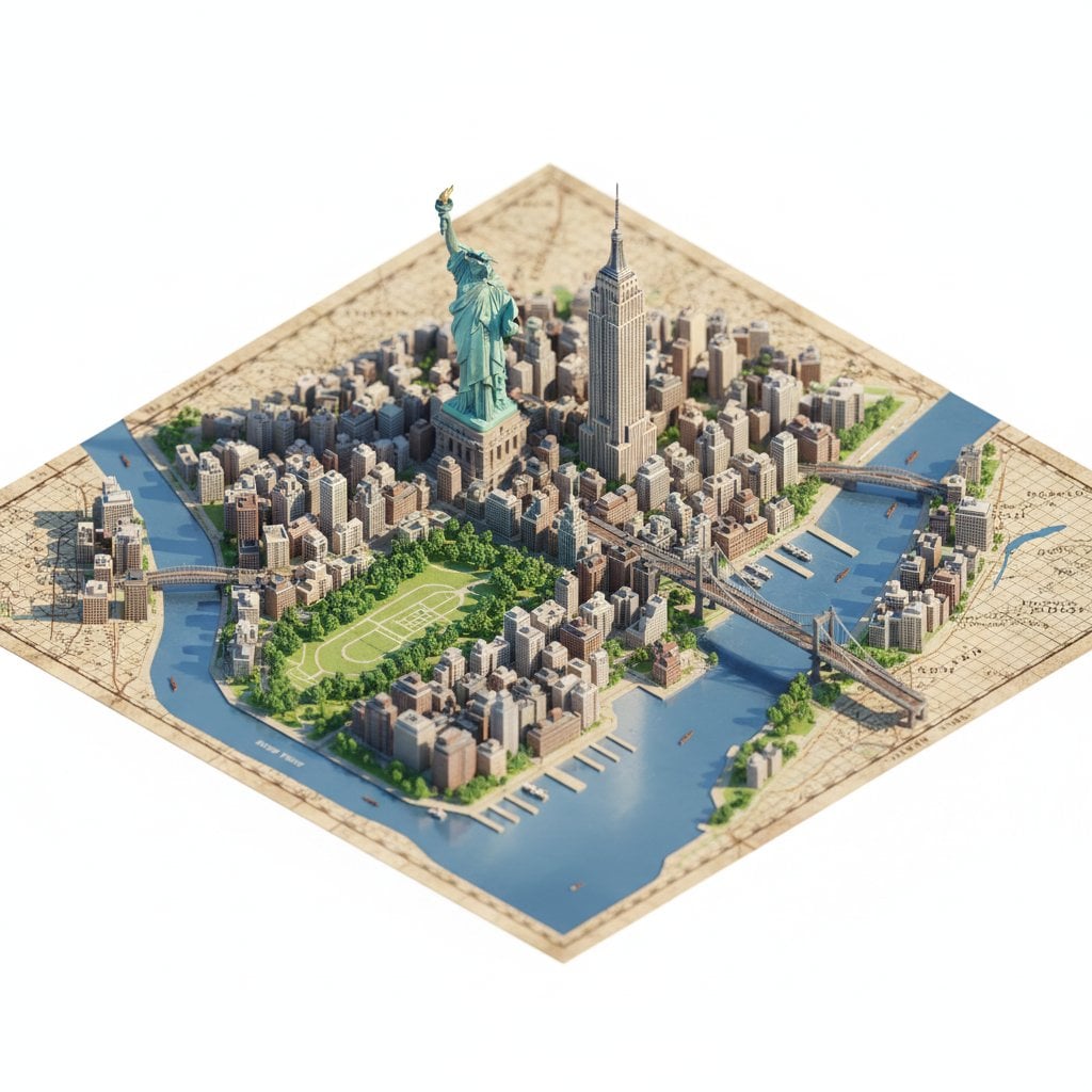Miniature Isometric City Map Diorama(3)