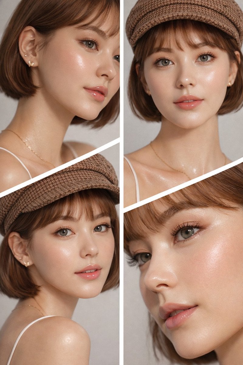K-Beauty Glass Skin Editorial Portrait Collage(2)