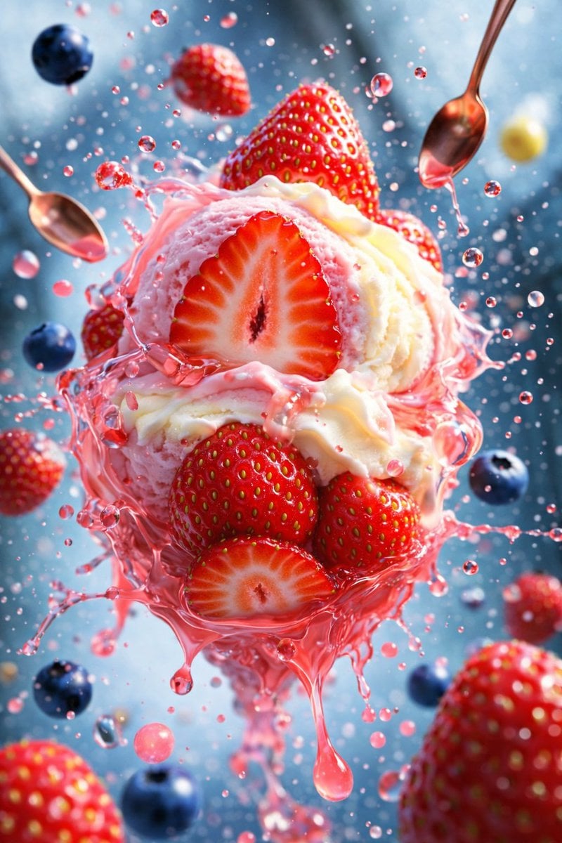 Hyperreal Ice Cream Dessert Splash Photography(2)
