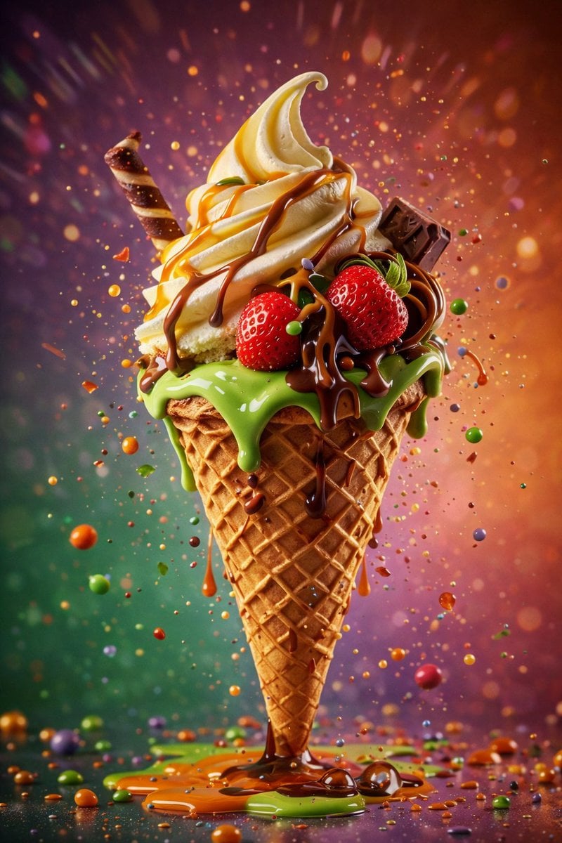 Hyperreal Ice Cream Dessert Splash Photography(3)