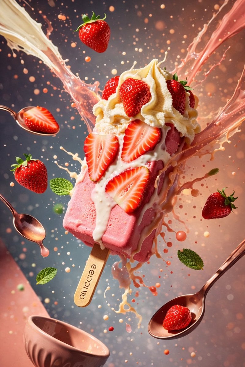 Hyperreal Ice Cream Dessert Splash Photography(4)