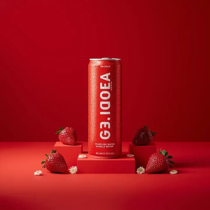 Red Sparkling Water Can Product Photo(4)
