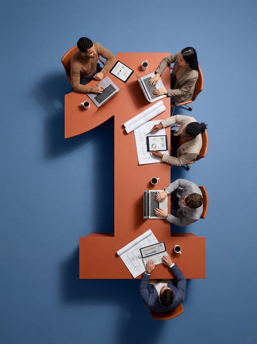 Custom Shaped Conference Table Top-Down Mockup(3)