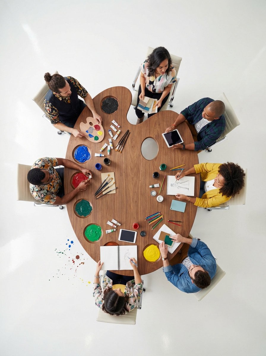 Custom Shaped Conference Table Flat Lay(3)