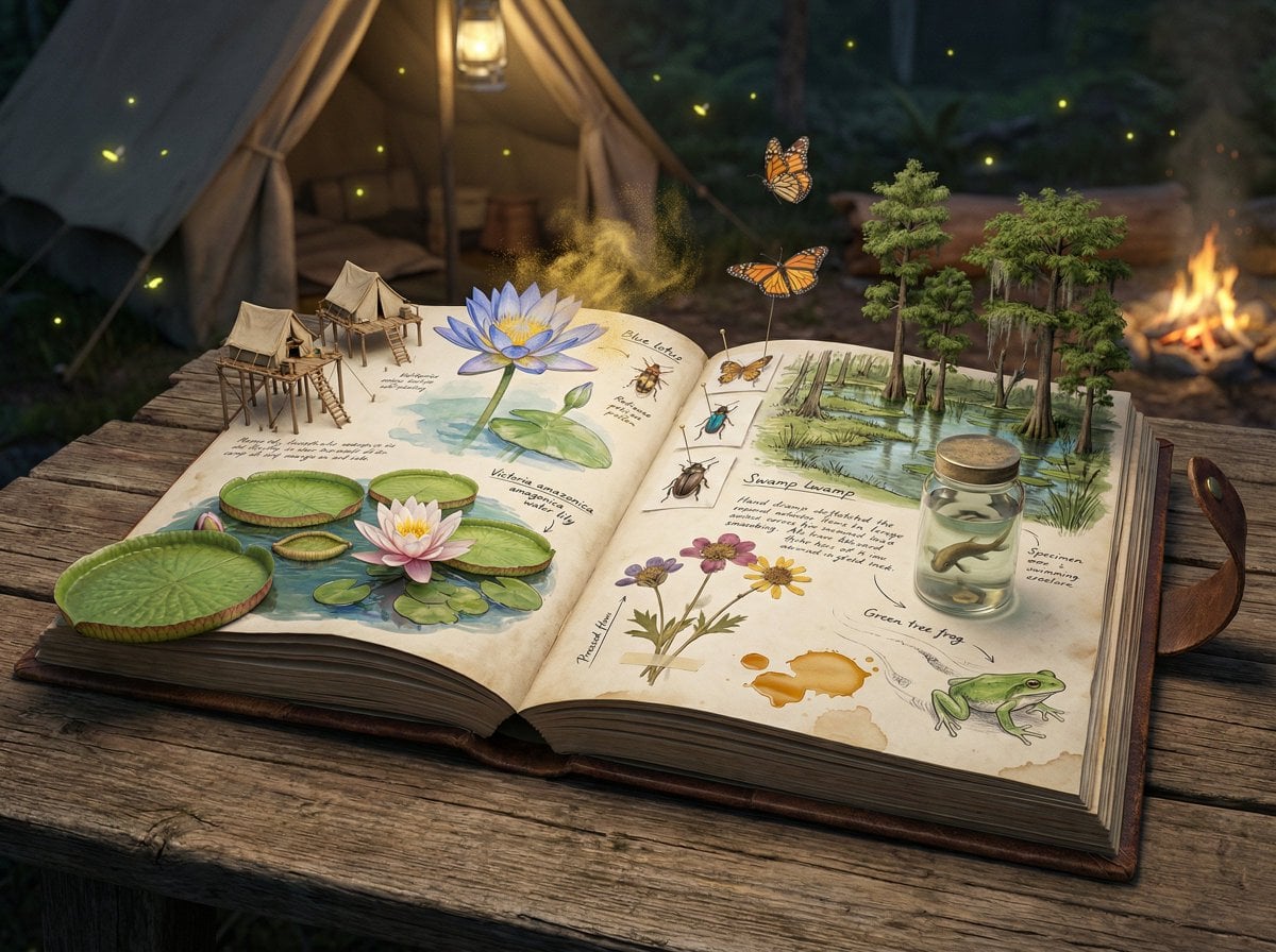Weathered Field Journal Ecosystem 3D Scene(2)