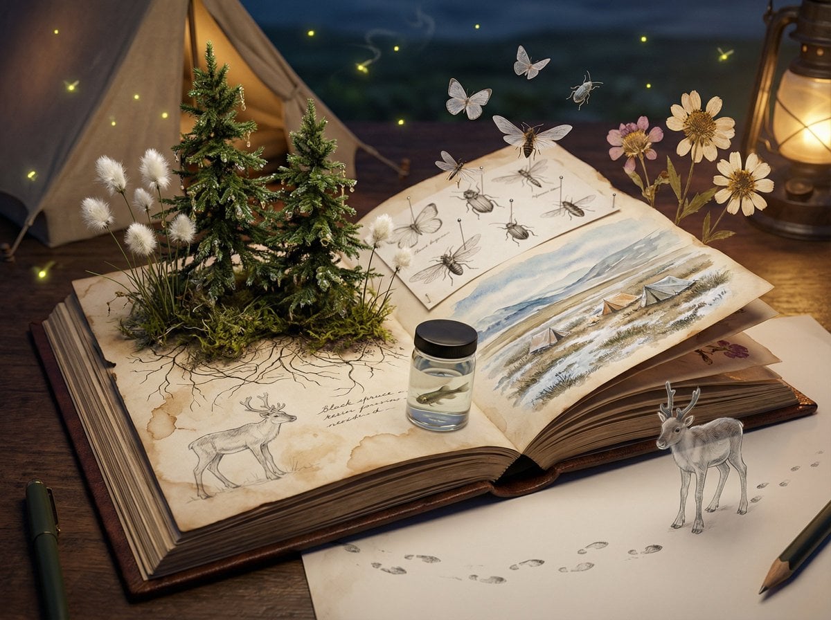 Weathered Field Journal Ecosystem 3D Scene(4)