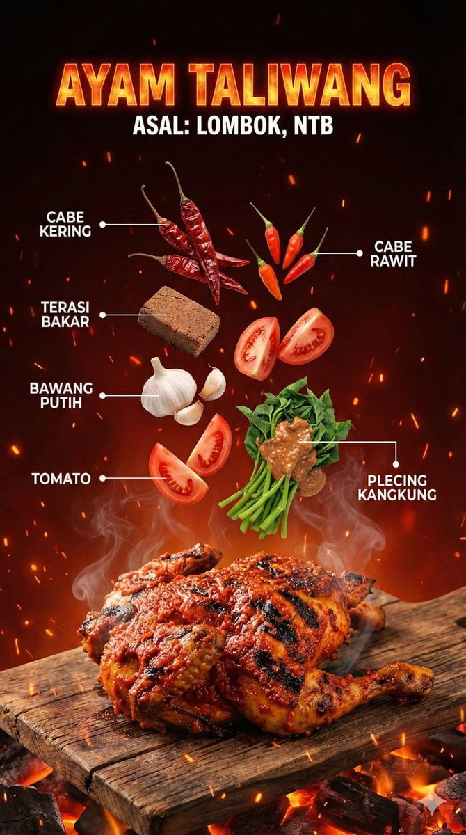 Indonesian Food Poster with Floating Ingredients(2)