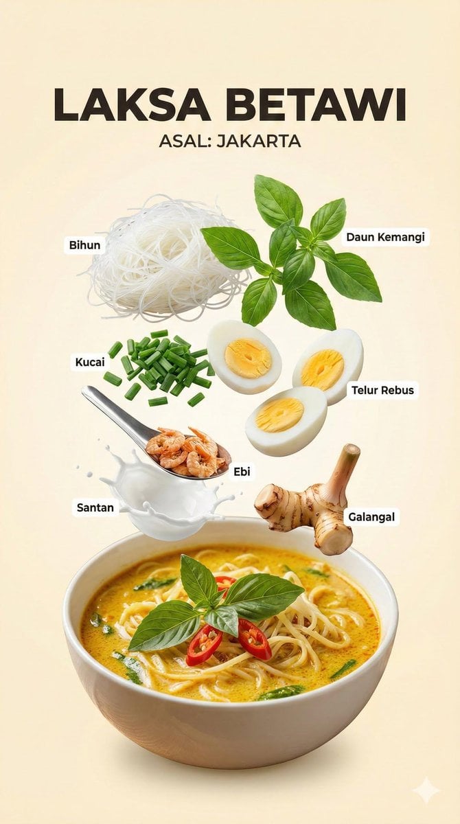 Indonesian Food Infographic Poster with Floating Ingredients(2)