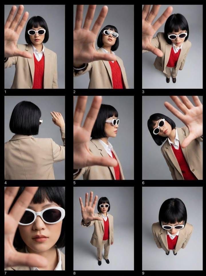 Editorial Fashion Contact Sheet of Modern Woman