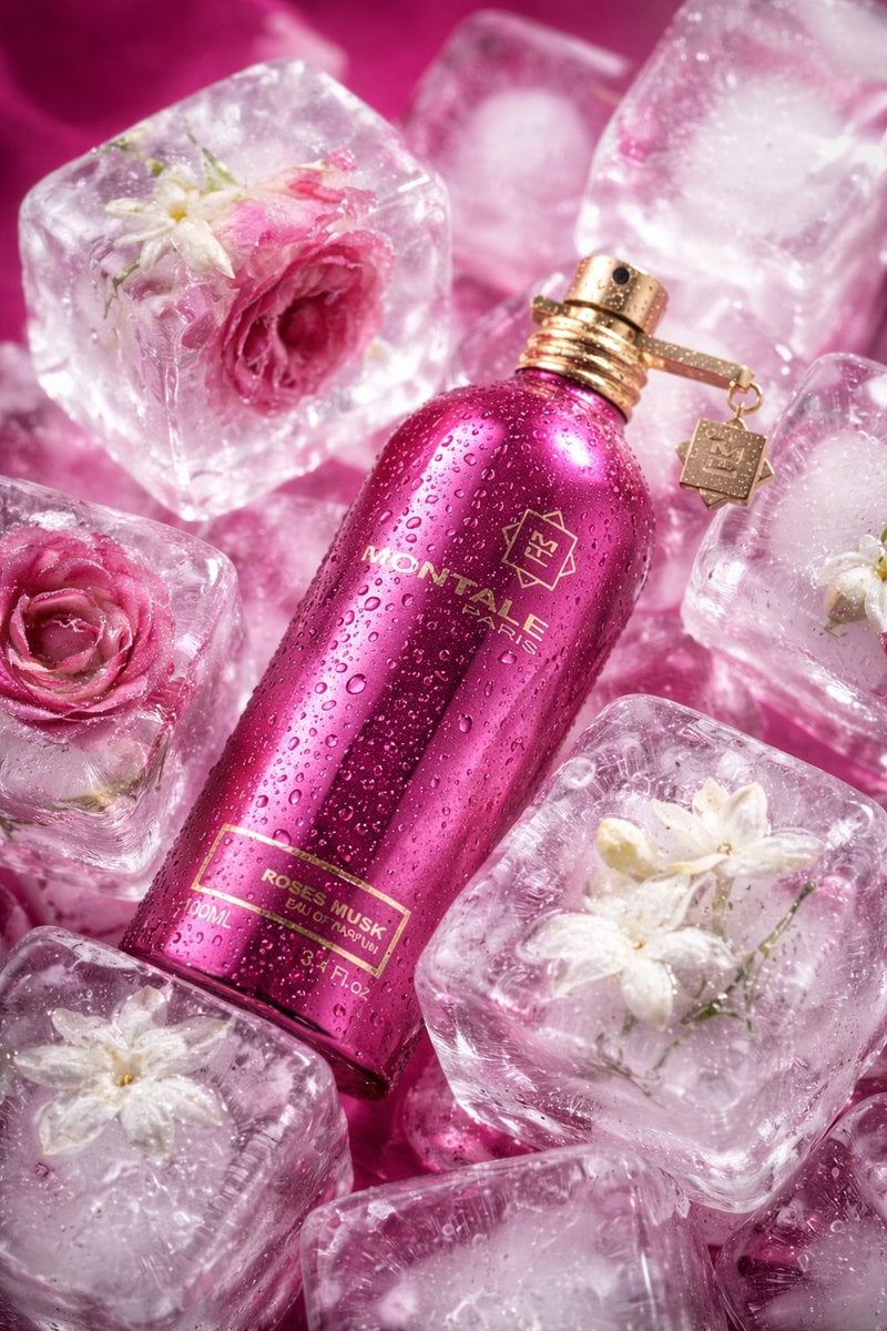 Metallic Pink Perfume Bottle with Rose Mist (2)