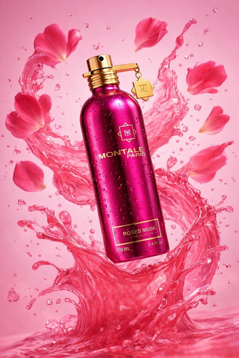 Metallic Pink Perfume Bottle with Rose Mist (3)