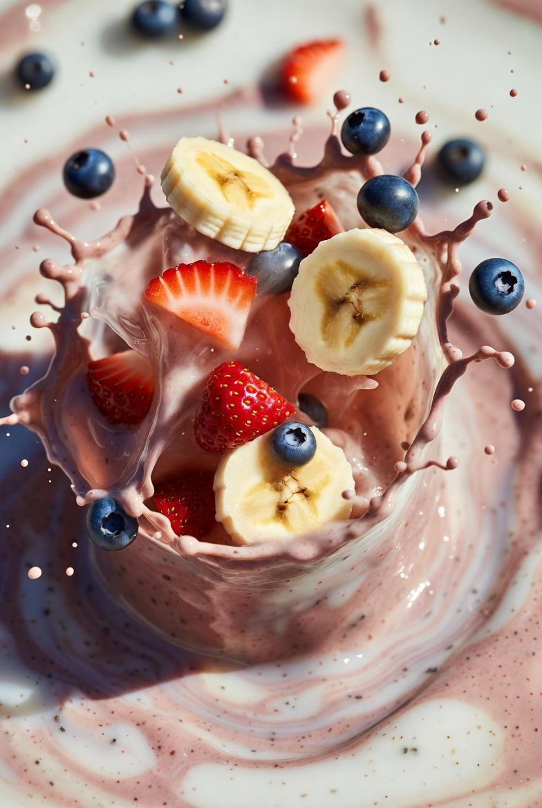Smoothie Explosion with Frozen Fruit Splash