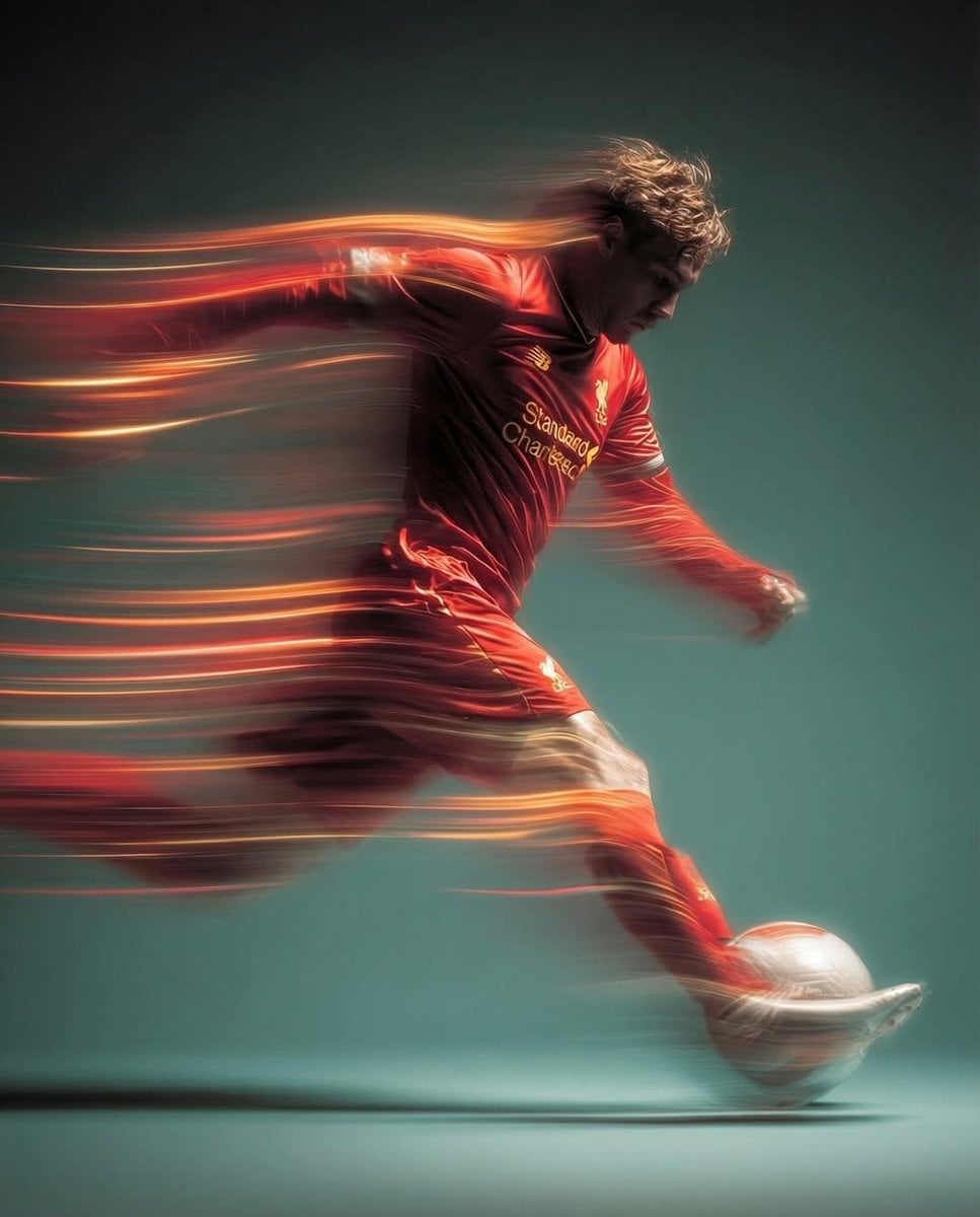 Cinematic Soccer Player Motion Blur Poster(2)