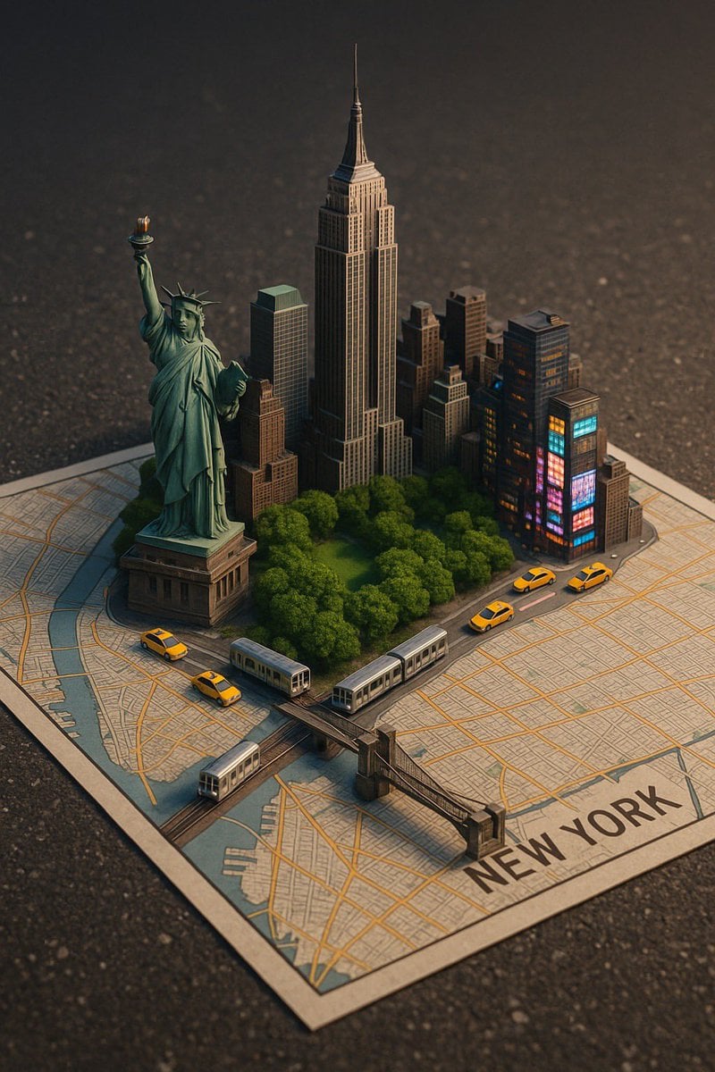 Photoreal City Map Diorama 3D Illustration(2)